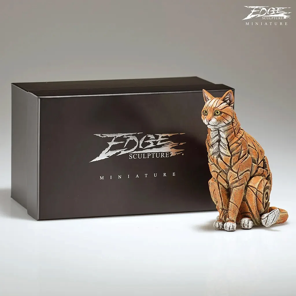 Sitting Cat Ginger Miniature - Image 2